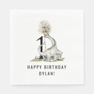 Serviette En Papier Dinosaur Thème 1ère fête d'anniversaire