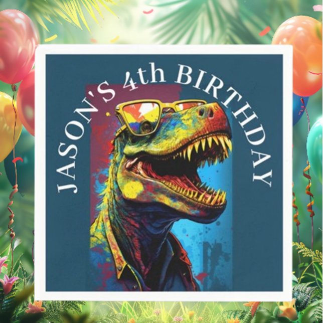 Serviette En Papier Dinosaur Thème Anniversaire ( Bring the fun to life and create lasting memories. Get your party supplies now!)