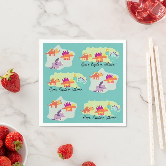 Serviette En Papier Dinosaure (En situation)