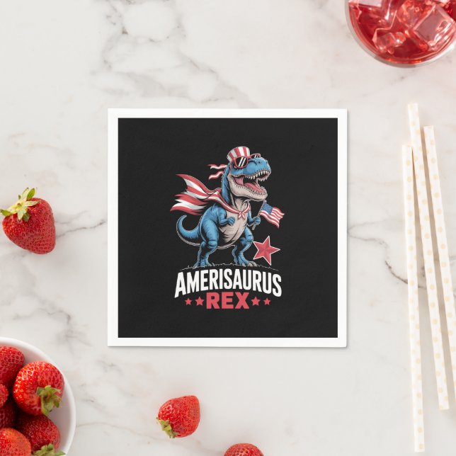 Serviette En Papier Dinosaure 4 juillet Amerisaurus T Rex Drôle (En situation)