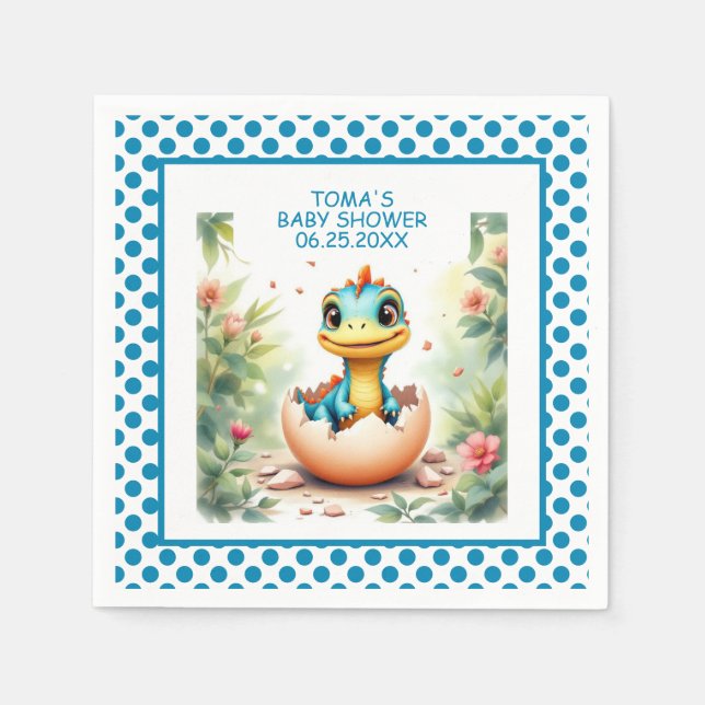 Serviette En Papier Dinosaure à partir d'Oeuf (Devant)