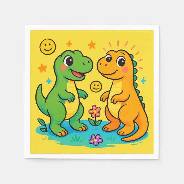 Serviette En Papier Dinosaure Bébé (Devant)