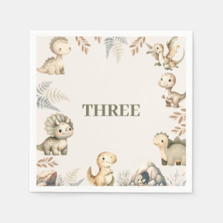 Serviette En Papier Dinosaure Boho Roaring Thème Anniversaire