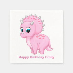 Serviette En Papier Dinosaure de Cute Baby Pink