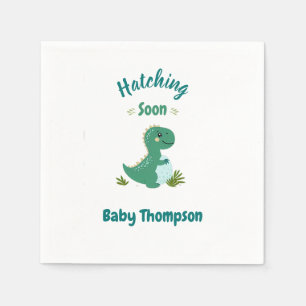 Serviette En Papier Dinosaure Editable Baby Boy Shoy Hatching Bientôt