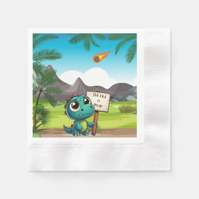 Serviette En Papier dinosaure mignon et drôle (Devant)