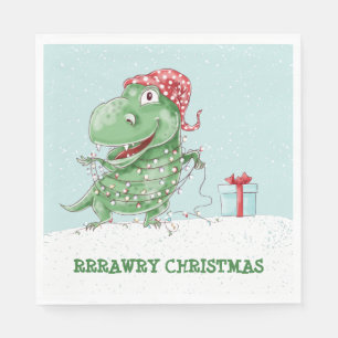 Serviette En Papier Dinosaure Noël Rawry