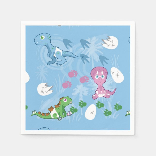 Serviette En Papier Dinosaures (Devant)