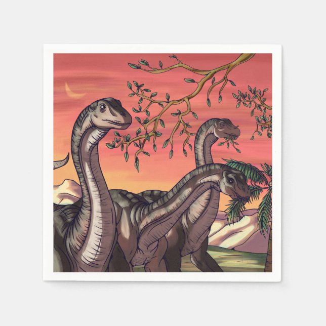 Serviette En Papier Dinosaures à Dusk (Devant)