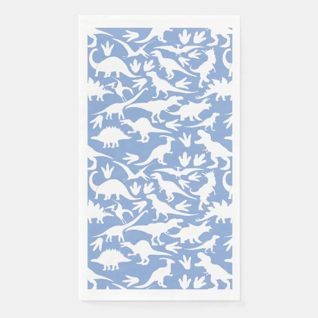Serviette En Papier Dinosaures motif 01 w. BG LBlue (Devant)