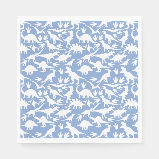 Serviette En Papier Dinosaures motif 01 w. BG LBlue (Devant)