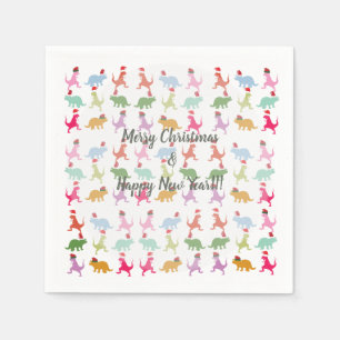 Serviette En Papier Dinosaures Père Noël