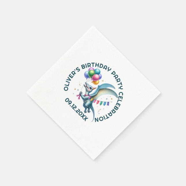 Serviette En Papier Dinosur d'anniversaire mignon (Coin)