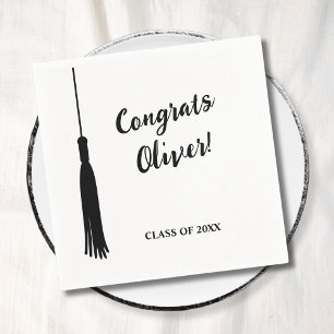 Serviette En Papier Diplômé 2026 Moderne Pompon Personnalisé de Remise