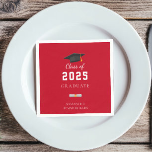 Serviette En Papier Diplôme 2026 Rouge Blanc Papier Personnalisé