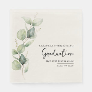 Serviette En Papier Diplôme Aquarelle 2026 Papier Eucalyptus