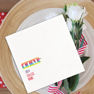 Serviette En Papier Diplômé arc-en-ciel simple minimaliste