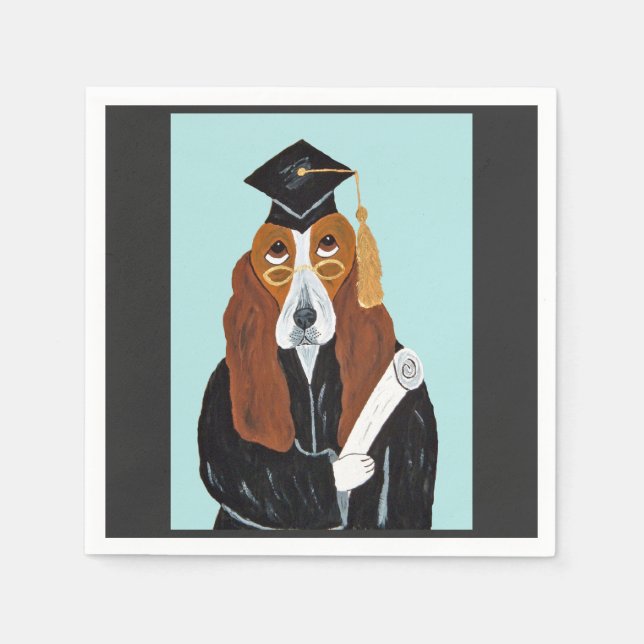 Serviette En Papier Diplômé Basset Hound (Devant)