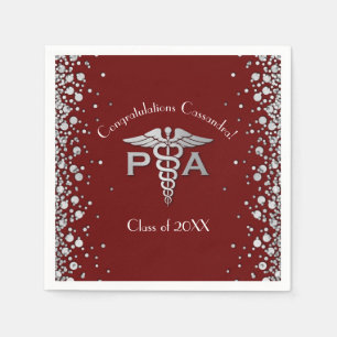 Serviette En Papier Diplôme d'Assistant de Médecin AM Marron Argent