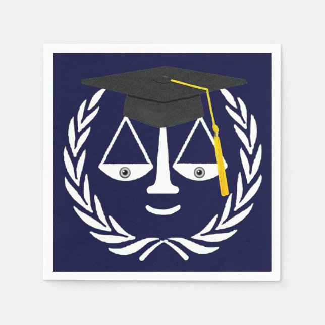 Serviette En Papier Diplômé de faculté de droit drôle (Devant)