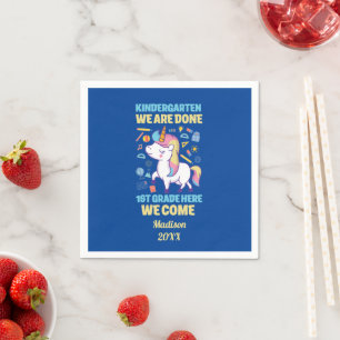Serviette En Papier Diplômé de la maternelle Unicorn 1re année