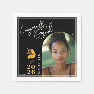 Serviette En Papier Diplôme de l'Unicorne Afro Jaune