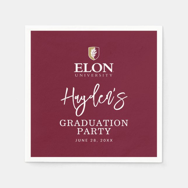 Serviette En Papier Diplôme de l'Université Elon (Devant)