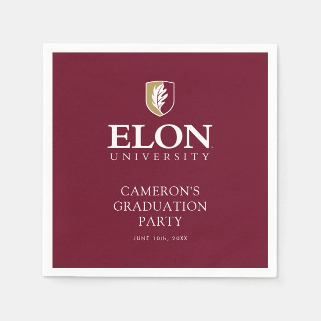 Serviette En Papier Diplôme de l'Université Elon (Devant)