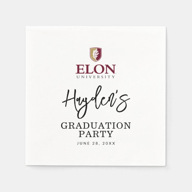 Serviette En Papier Diplôme de l'Université Elon (Devant)