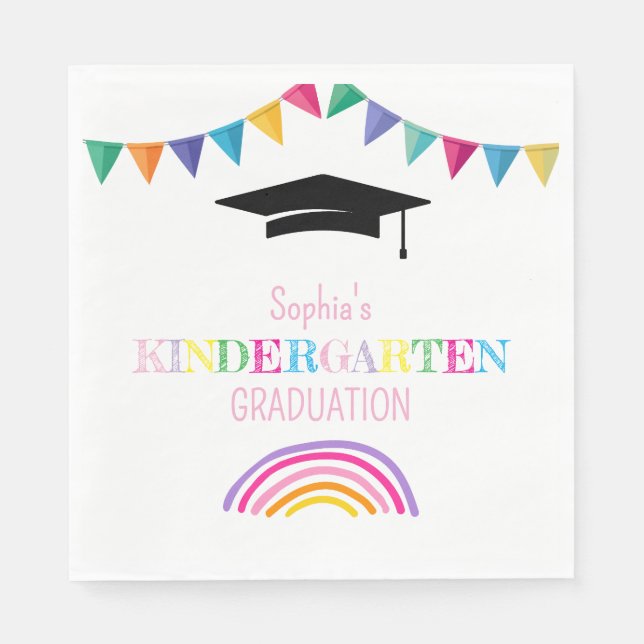 Serviette En Papier Diplôme de maternelle pour fille  (Devant)