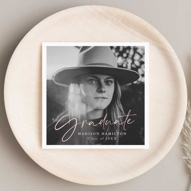 Serviette En Papier Diplôme de photo de script flush élégant (Créateur téléchargé)