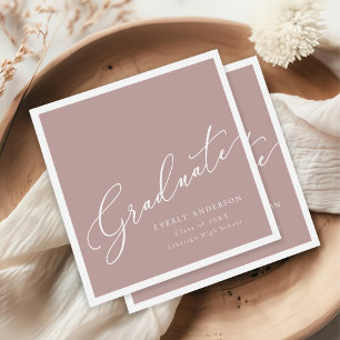 Serviette En Papier Diplômé de script moderne Diplôme simple