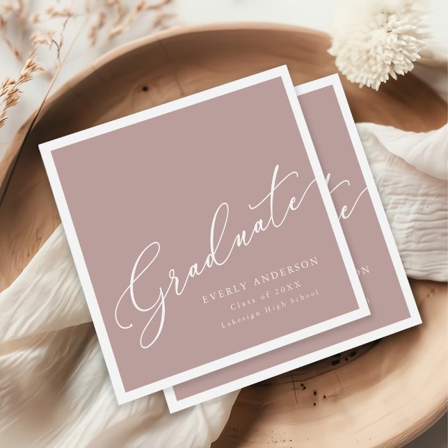 Serviette En Papier Diplômé de script moderne Diplôme simple (Créateur téléchargé)