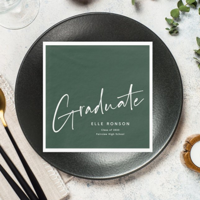 Serviette En Papier Diplômé de Script Moderne Simple Remise des Diplôm (Créateur téléchargé)