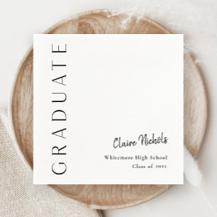 Serviette En Papier Diplôme de typographie verticale moderne