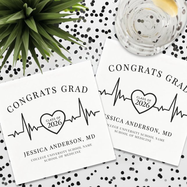 Serviette En Papier Diplômé(e) en Médecine Infirmière (Nursing Doctor Medical Graduation Napkins)