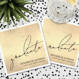 Serviette En Papier Diplômé en Or Personnalisé