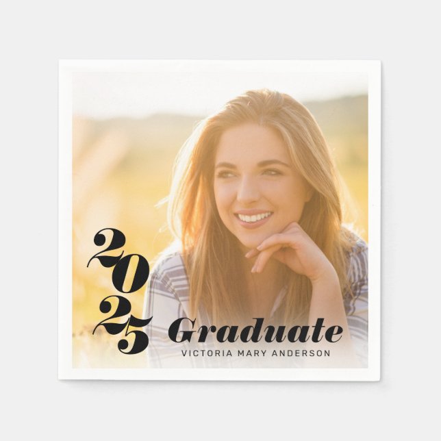 Serviette En Papier Diplômé en typographie moderne 2025 (Devant)