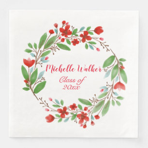 Serviette En Papier Diplôme Floral