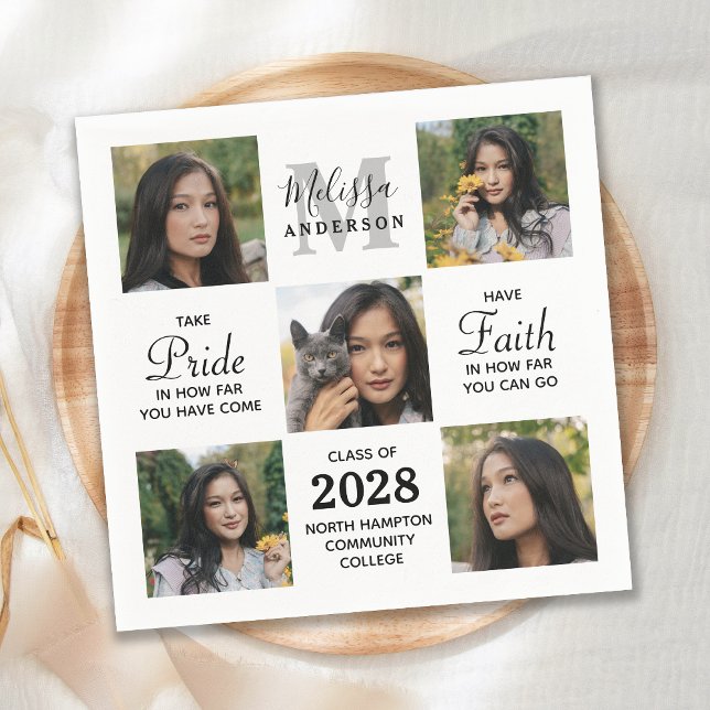 Serviette En Papier Diplômé Inspirational 5 Photo Collage Graduation (Créateur téléchargé)