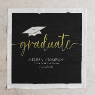 Serviette En Papier Diplômé Moderne Simple Gold Graduation Cap