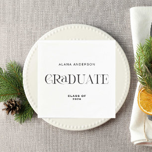 Serviette En Papier Diplômé Personnalisé Élégant Moderne Minimaliste