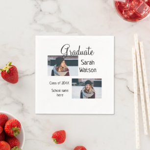 Serviette En Papier diplôme photo simple classique ajouter classe anné