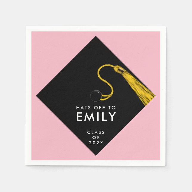 Serviette En Papier Diplôme Rose 2026 (Devant)