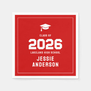 Serviette En Papier Diplômé Rouge 2026