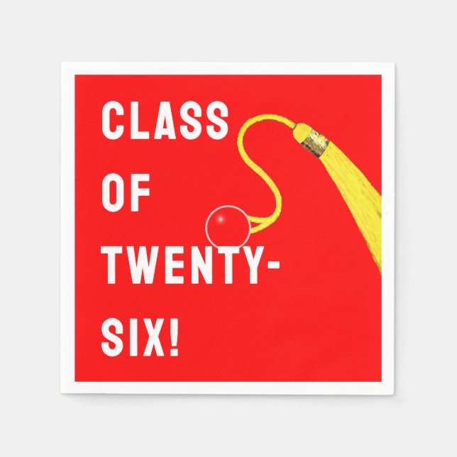 Serviette En Papier Diplôme Rouge 2026 (Devant)