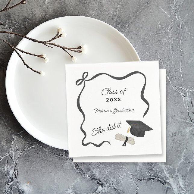Serviette En Papier Diplôme Ruban Noir (Créateur téléchargé)