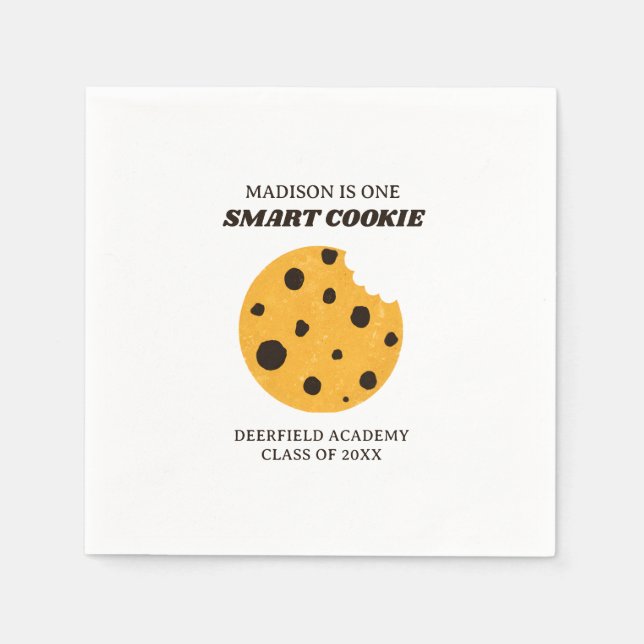 Serviette En Papier Diplômé Smart Cookie Nom personnalisé (Devant)