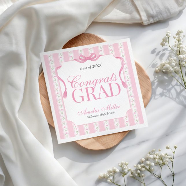 Serviette En Papier Diplômée aux fleurs roses (Créateur téléchargé)