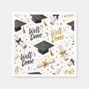 Serviette En Papier Diplômes de fin d'études, casquettes avec texte Bi